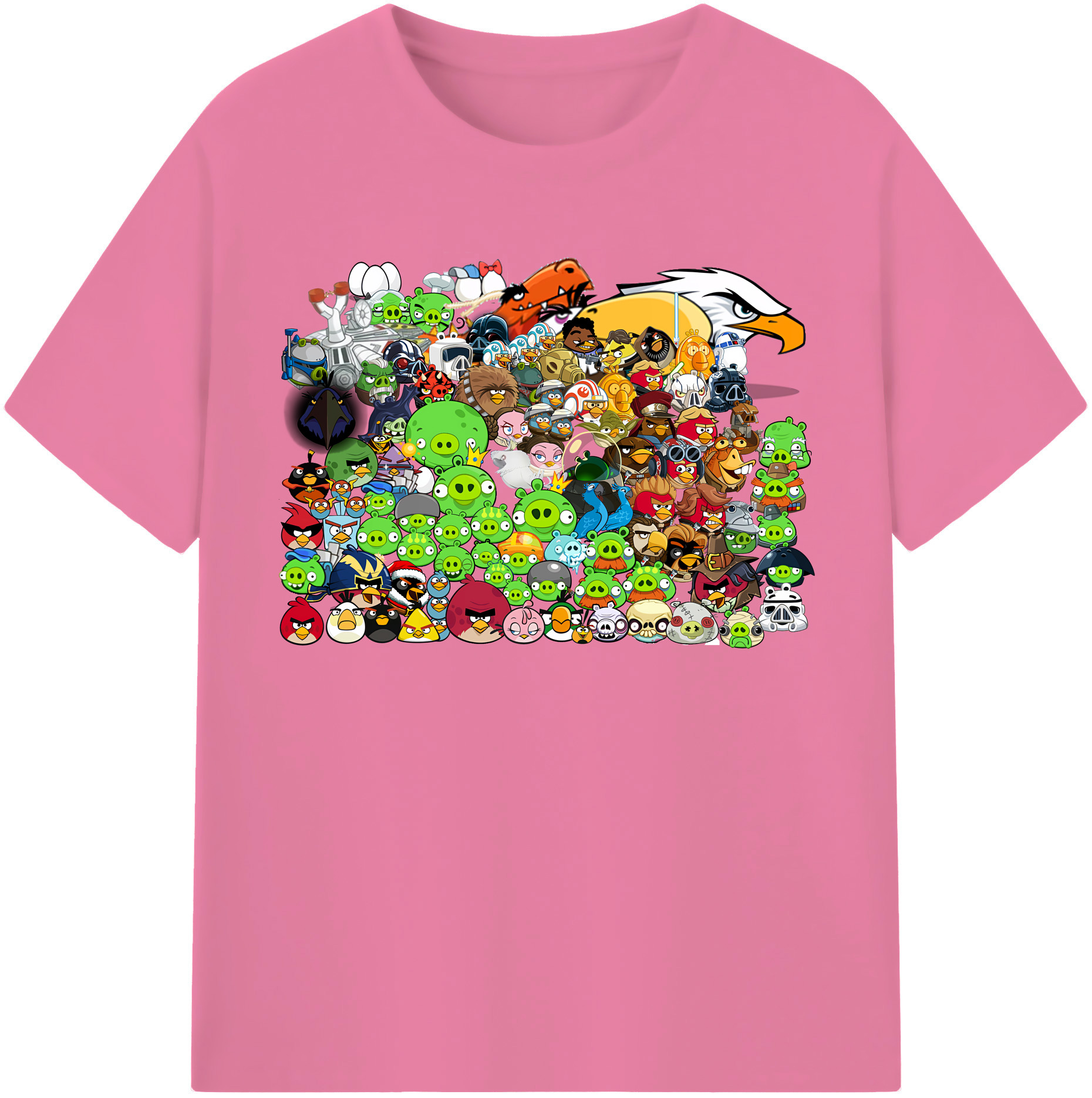 （画像用） Angry Birds アングリーバード 綿100％半袖Tシャツ（フロントプリント）